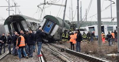 Vasúti szerencsétlenség Milánó közelében