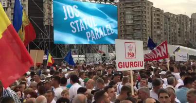 Mintegy 150-180 ezren tüntettek Bukarestben a kormánypártok mellett