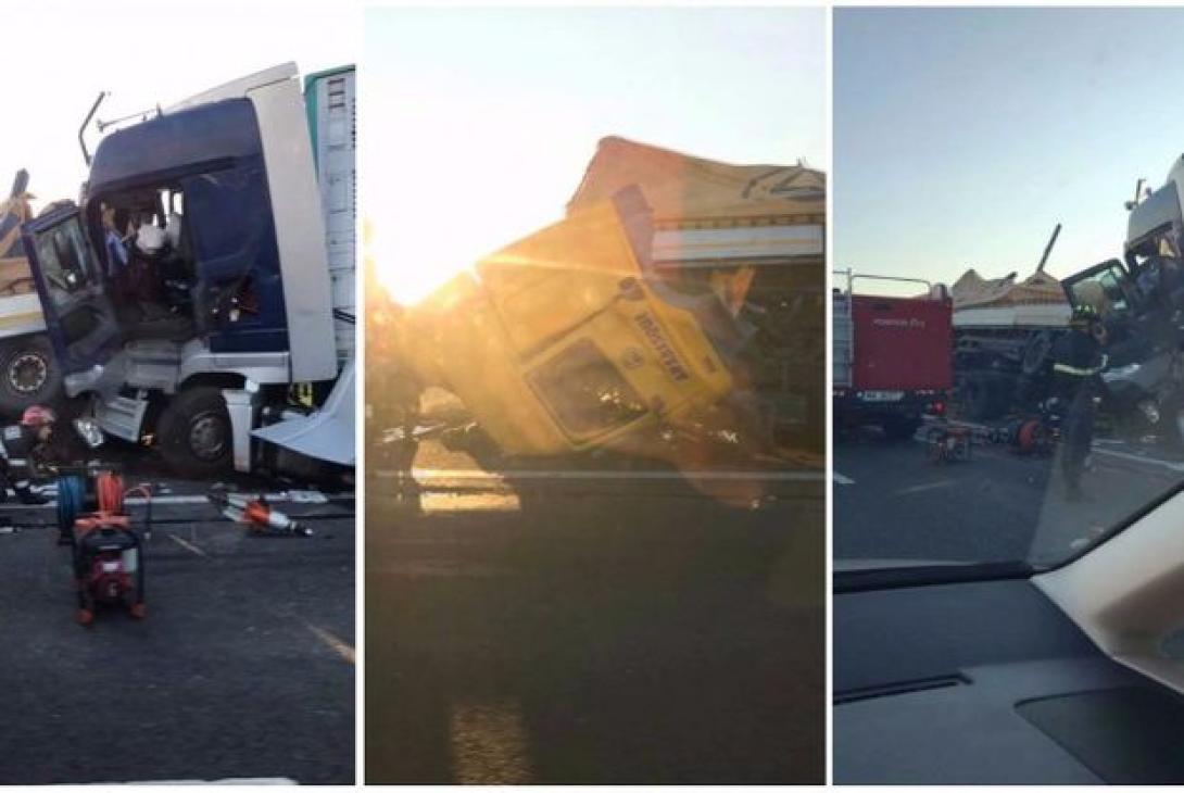 Két kamion ütközött az autópályán, mindkét sofőr meghalt