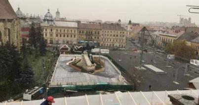VIDEÓ - Így néz ki a a Mátyás-szobor körül beüzemelésre váró korcsolyapálya