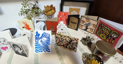 karácsony, képeslap,