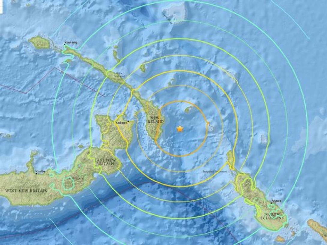 Nagy erejű földrengés Pápua Új-Guinea közelében