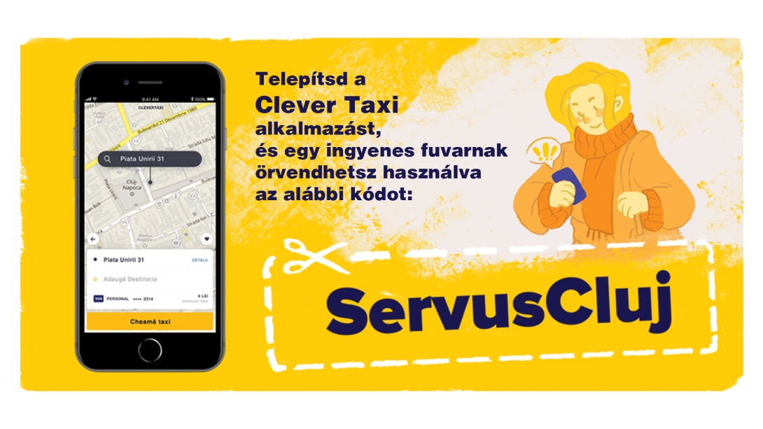 Szervusz, Kolozsvár!  Ingyen fuvart kínál a Clever Taxi a kolozsváriaknak