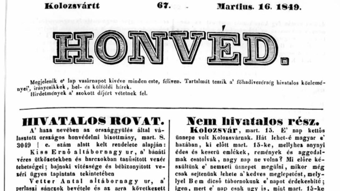 Egy évvel a forradalom után: ünnep Kolozsváron, Tordán és Szilágysomlyón 1849. március 15-én