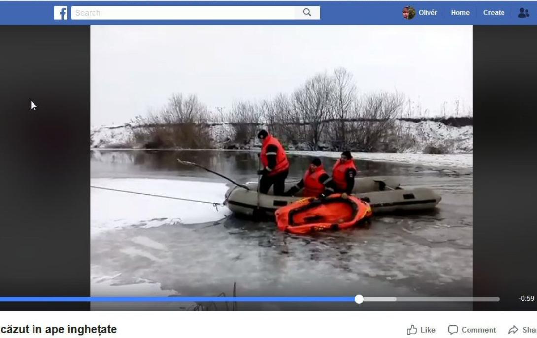 VIDEÓ - Kimentenek egy kutyát a Szamosból. Beszakadt alatta a jég