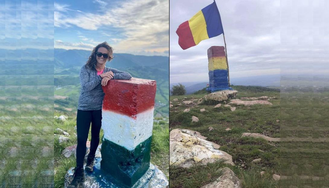 Átfestette a betonoszlopot a Székelykő csúcsán Simion