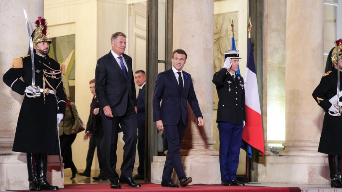 Emmanuel Macron francia elnökkel tárgyalt Klaus Iohannis az Élysée-palotában